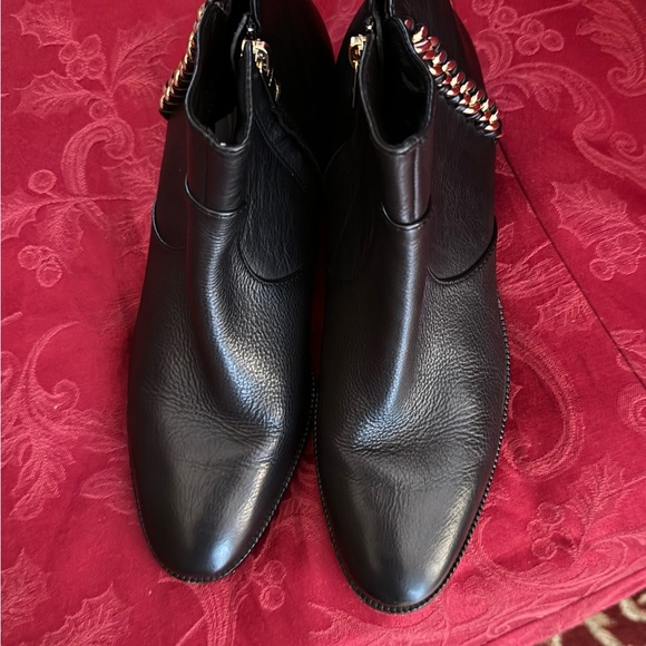 Coach Anklet boots Women’s Black Leather Chain Designer Size 91/2 - Picture 3 of 7